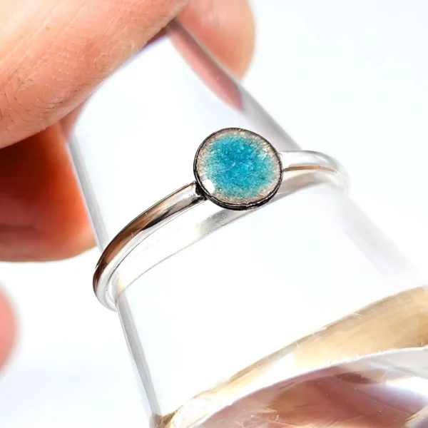 turquoise enamel circle ring