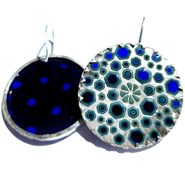 blue dichroic earrings