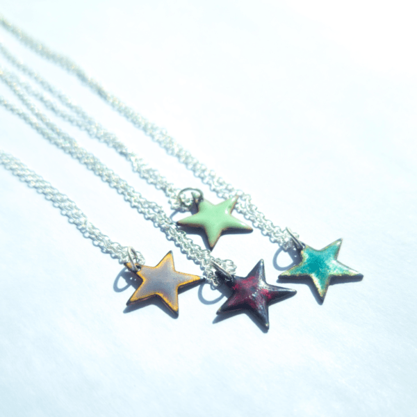 enamelled star pendants