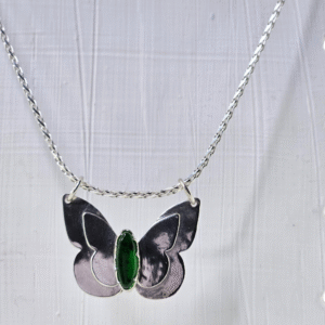 Handmade ashes in glass necklace in sterling silver – memorial jewellery UK