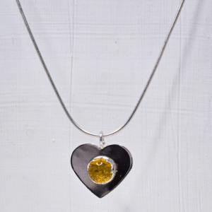 Handmade ashes in glass necklace in sterling silver – memorial jewellery UK