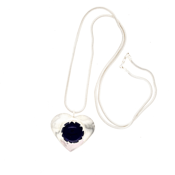 handmade ashes in glass loveheart pendant necklace in sterling silver – memorial jewellery UK