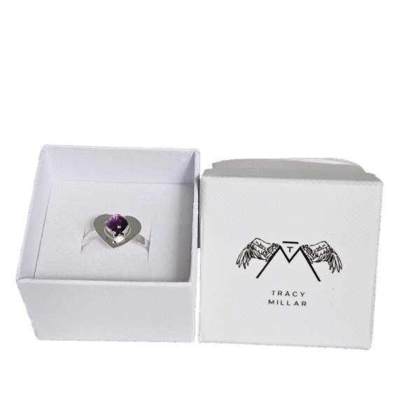 gift boxed sterling silver ashes in glass ring