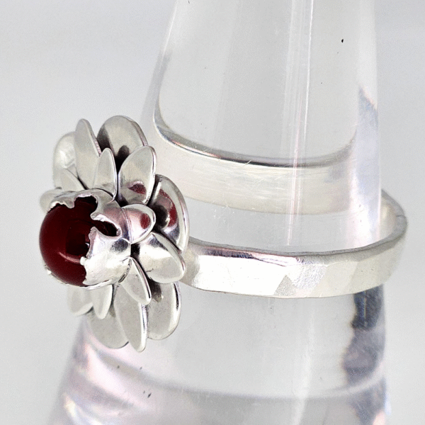 sterling silver and ashes in glass ring