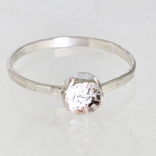 ashes in glass solitaire ring