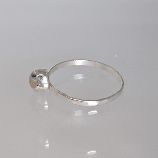 ashes in glass solitaire ring
