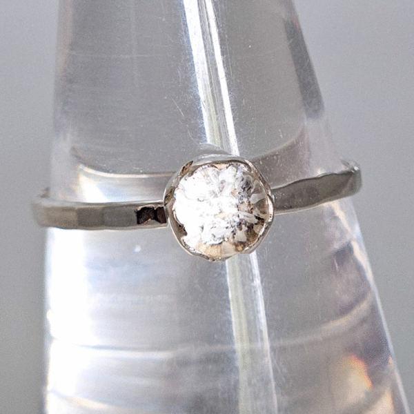 ashes in glass solitaire ring