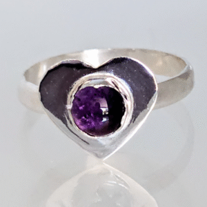 sterling silver ashes in glass ring