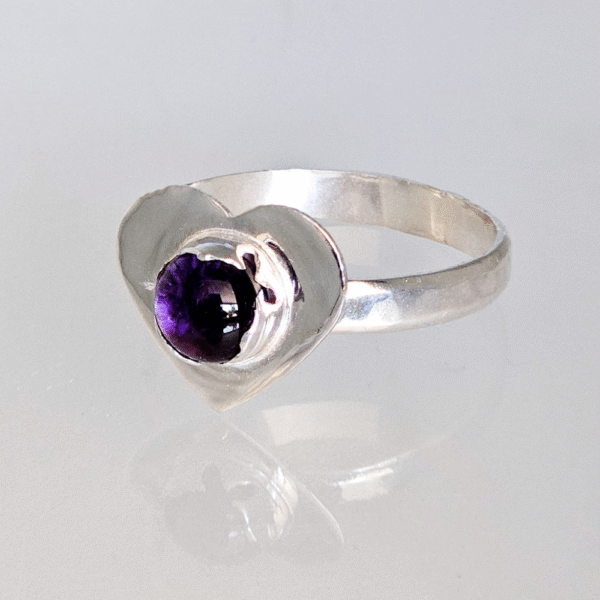 sterling silver and ashes in glass loveheart ring