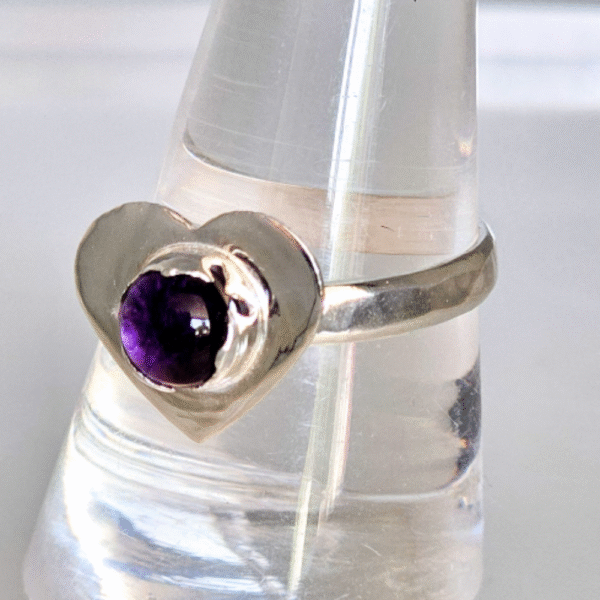 sterling silver ashes in glass ring