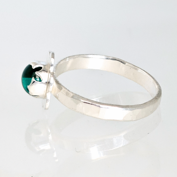 ashes in glass sterling silver ring