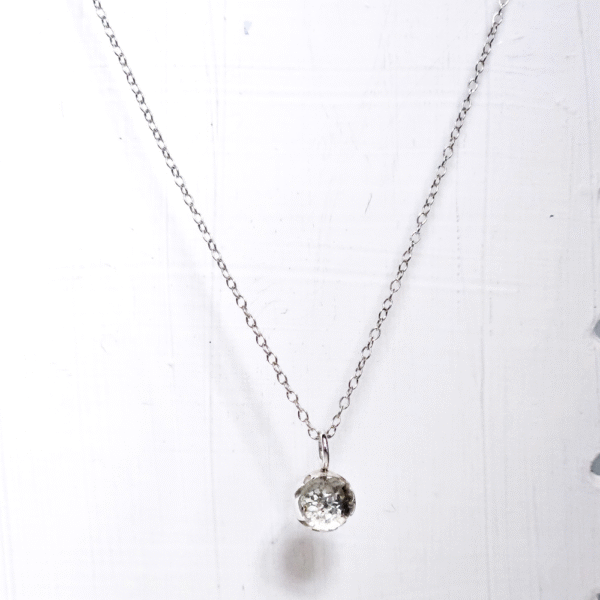 sterling silver and glass in ashes pendant