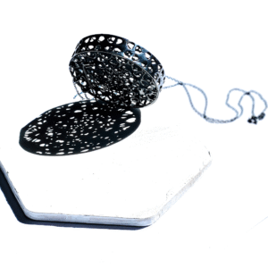 3 layer oxidised silver brooch/ pendant