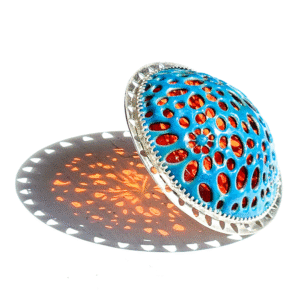 enamel and glass brooch