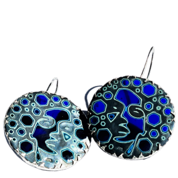 silver and glass earrings