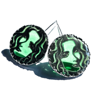 green shirley earrings