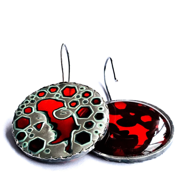 handmade glass and silver earrings