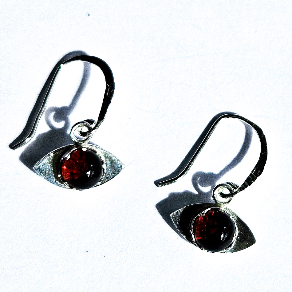 silver and glass earrings
