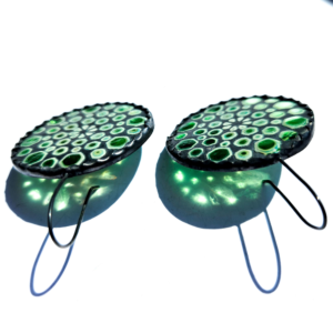 green glass earrings