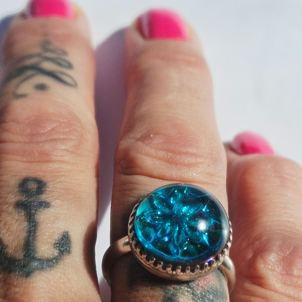 Crushed Candy Ring in Aegean Blue with Copper - Image 3