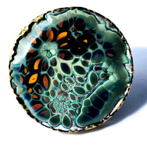eutechtic glass and silver ring