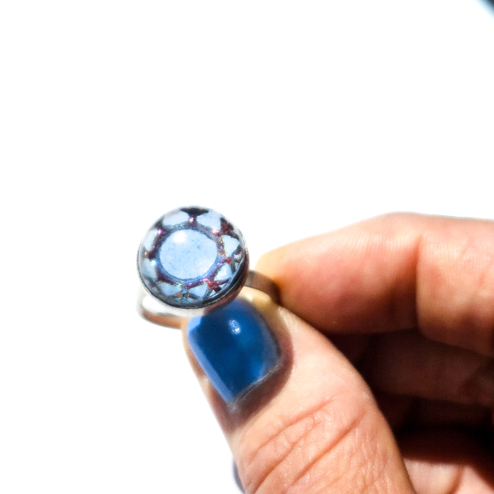 Crushed Candy Ring in Steel Blue with Copper - Image 14