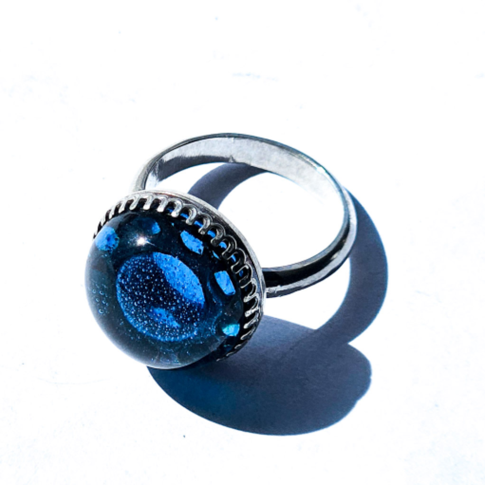 Crushed Candy Ring in Sapphire with Copper