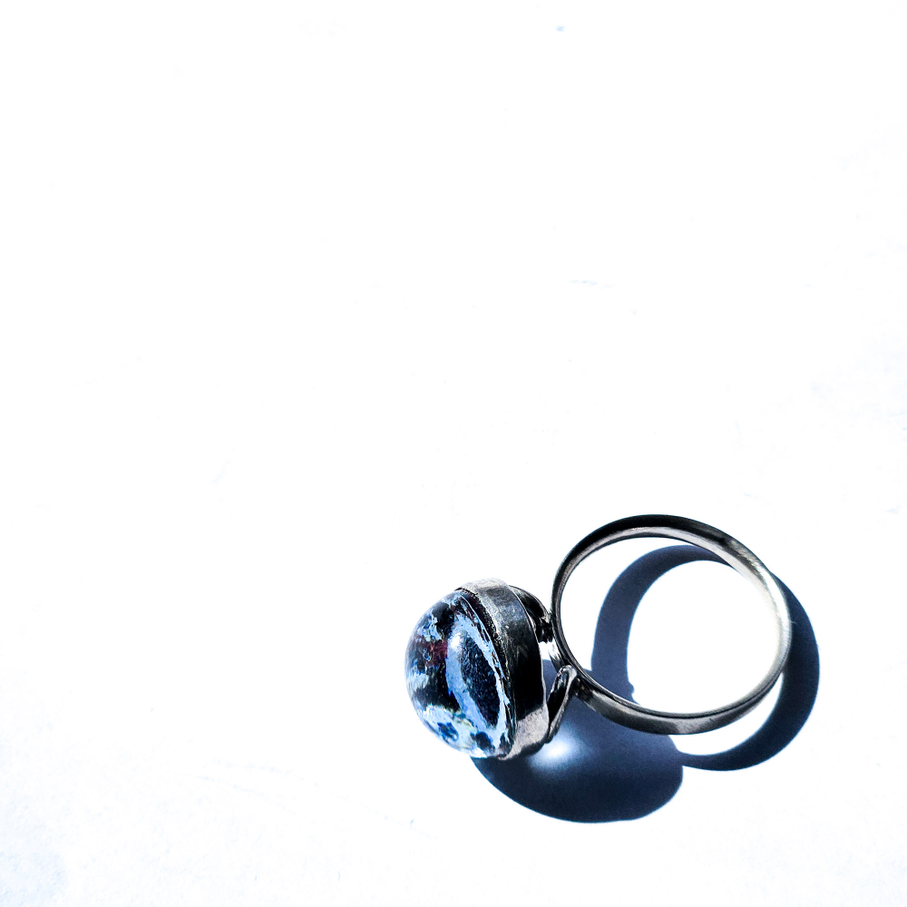 Crushed Candy Ring in Steel Blue with Copper - Image 4