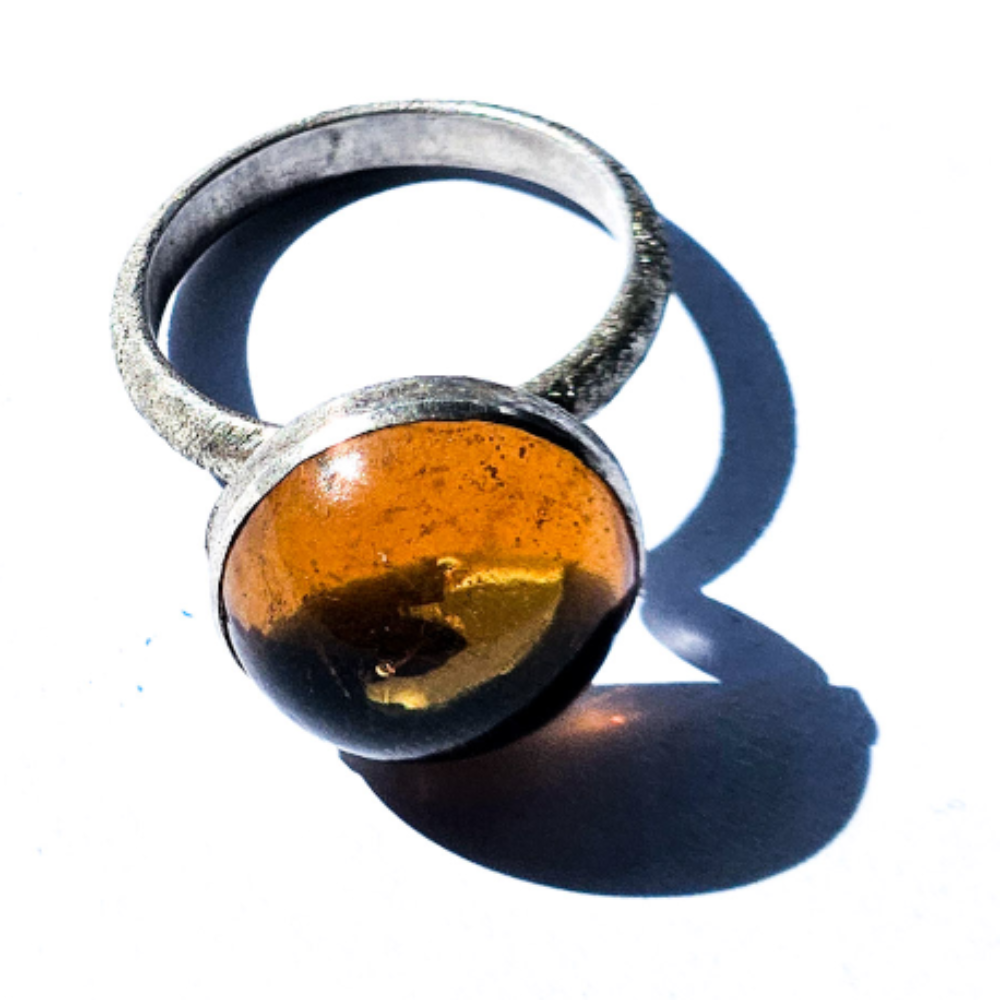 Crushed Candy Ring in Amber with Penny - Image 12