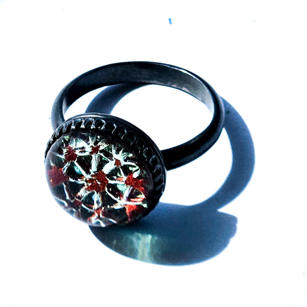 Crushed Candy Ring in Lagoon with Copper, Oxidised - Image 3