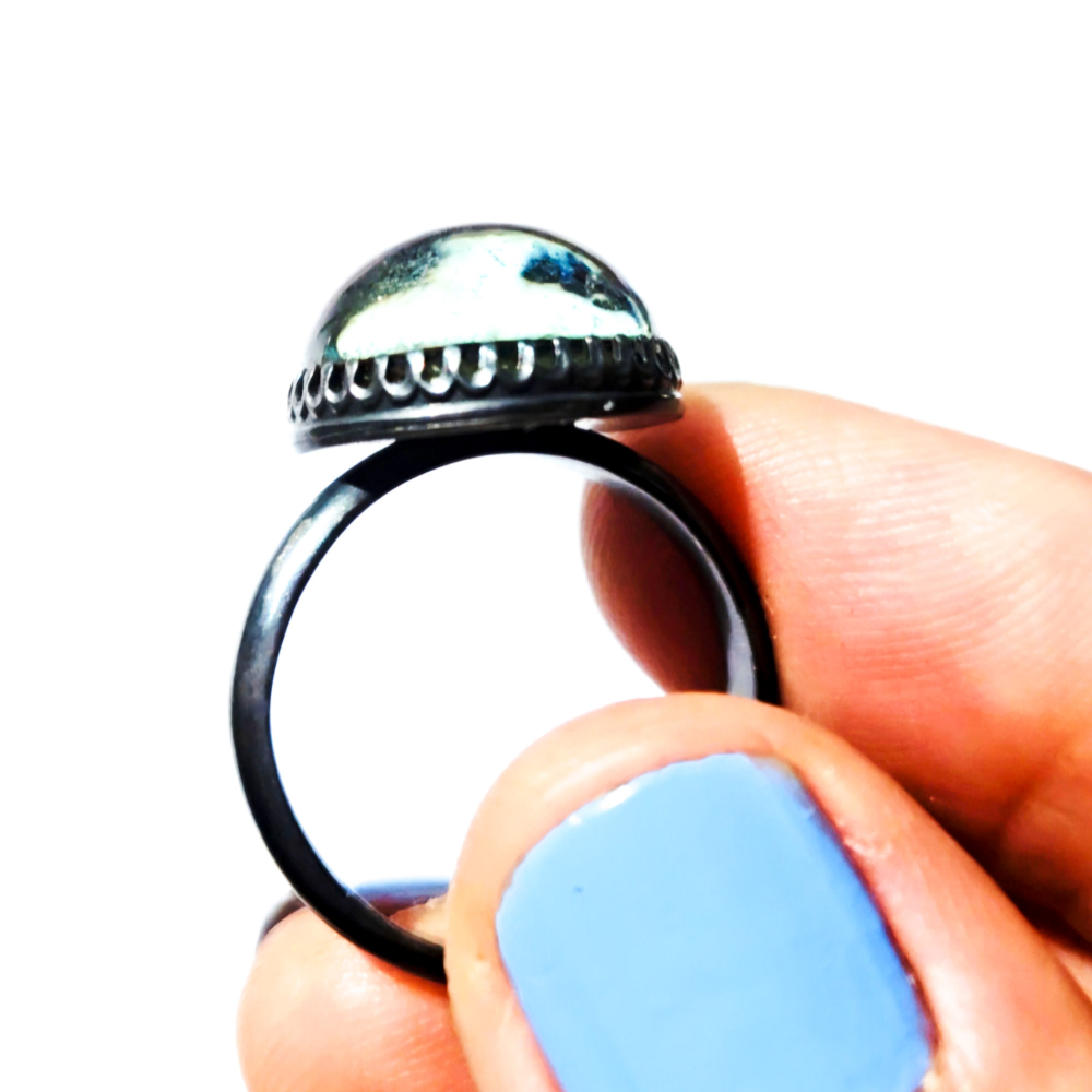 Crushed Candy Ring in Lagoon with Copper, Oxidised - Image 11