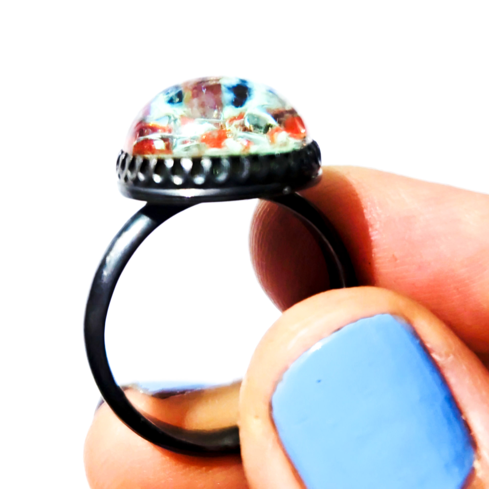 Crushed Candy Ring in Lagoon with Copper, Oxidised - Image 12