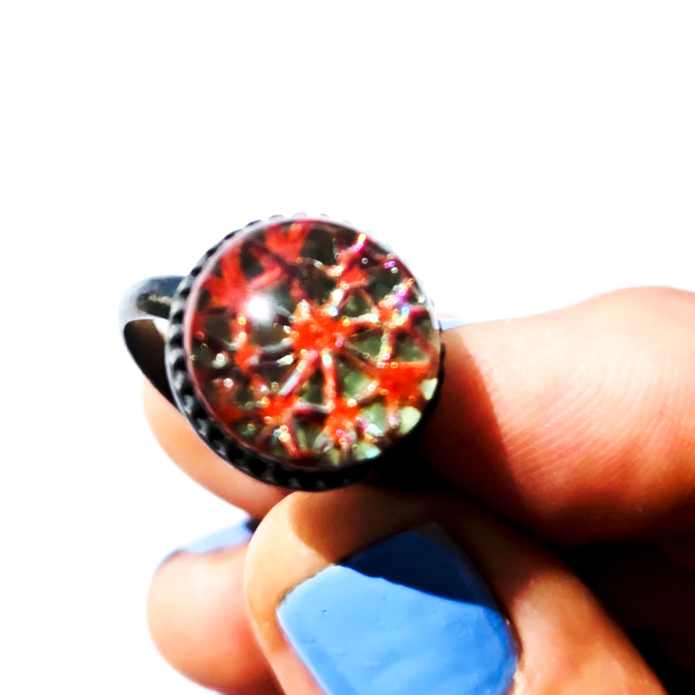 Crushed Candy Ring in Lagoon with Copper, Oxidised - Image 4