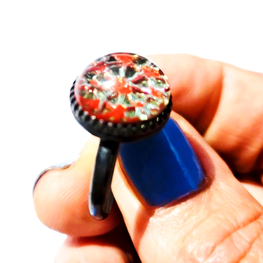 Crushed Candy Ring in Lagoon with Copper, Oxidised - Image 8