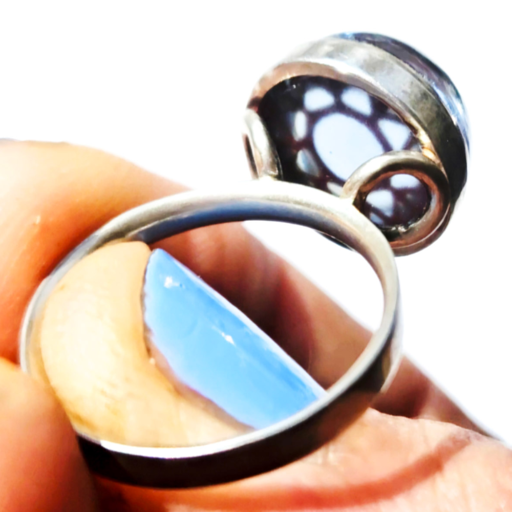 Crushed Candy Ring in Steel Blue with Copper - Image 8