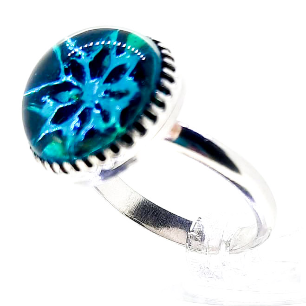 Crushed Candy Ring in Aegean Blue with Copper - Image 11
