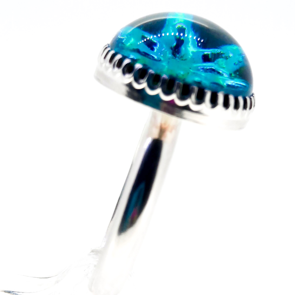 Crushed Candy Ring in Aegean Blue with Copper - Image 6