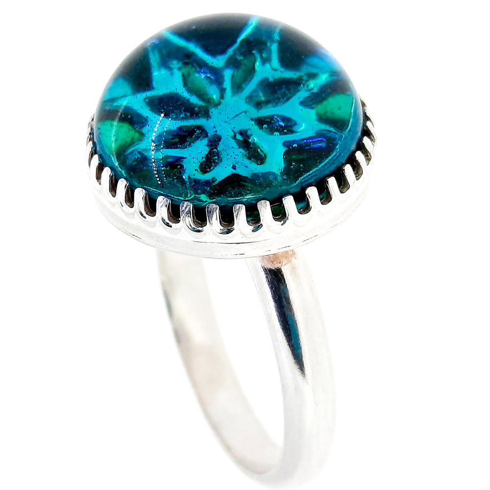 Crushed Candy Ring in Aegean Blue with Copper - Image 4