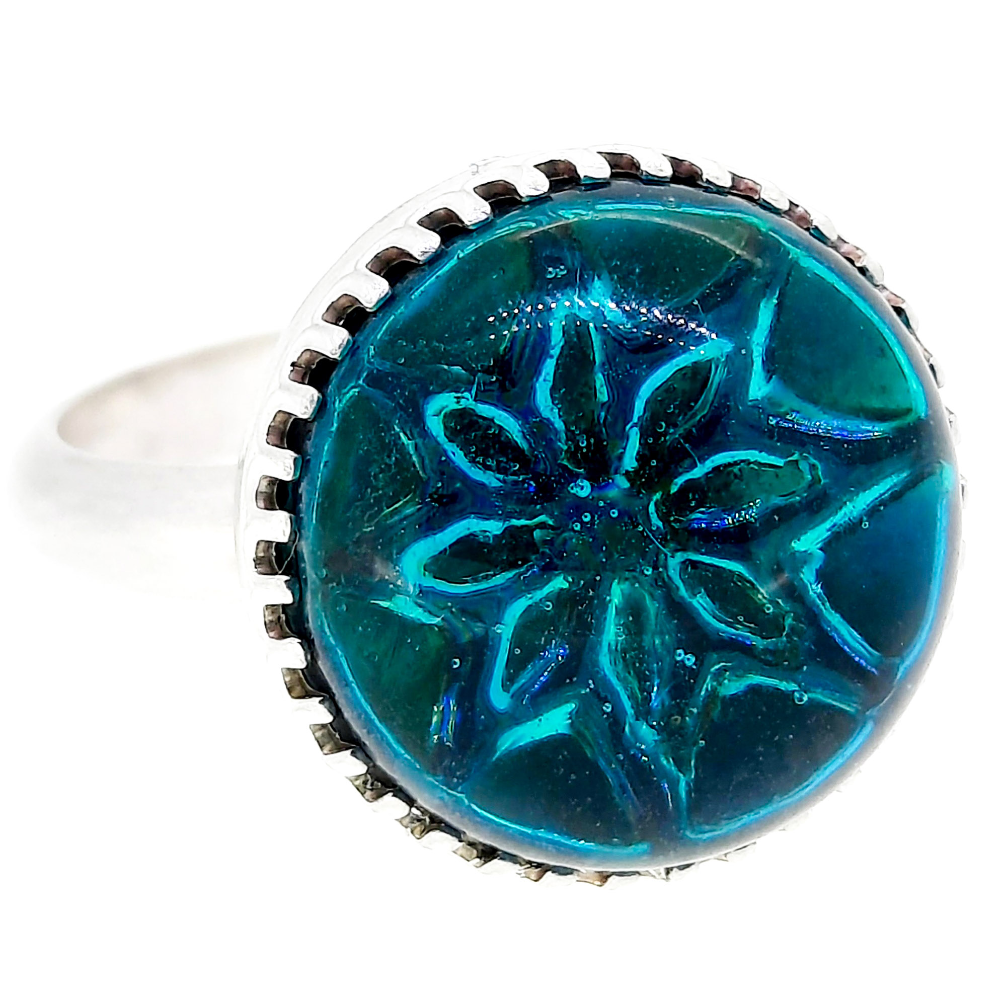 Crushed Candy Ring in Aegean Blue with Copper - Image 2