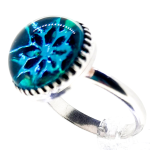 Crushed Candy Ring in Aegean Blue with Copper