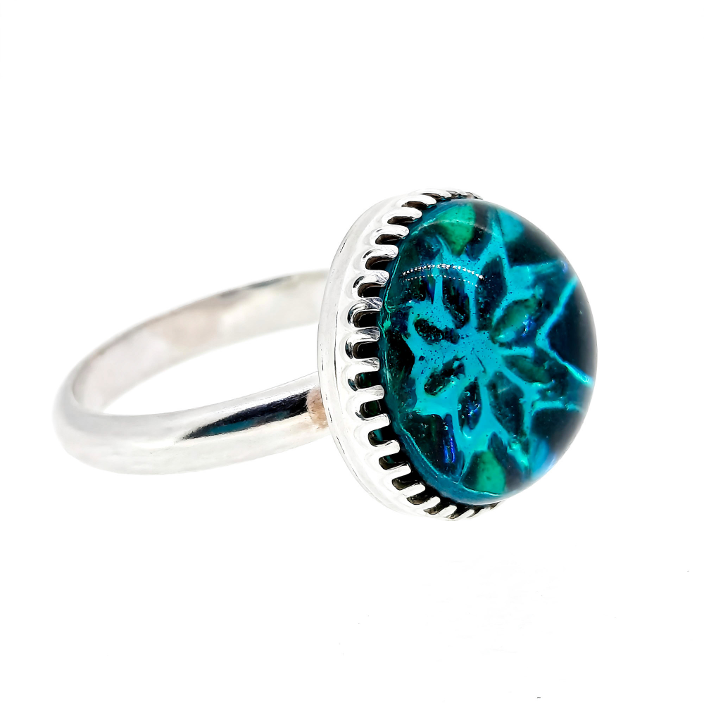 Crushed Candy Ring in Aegean Blue with Copper - Image 9