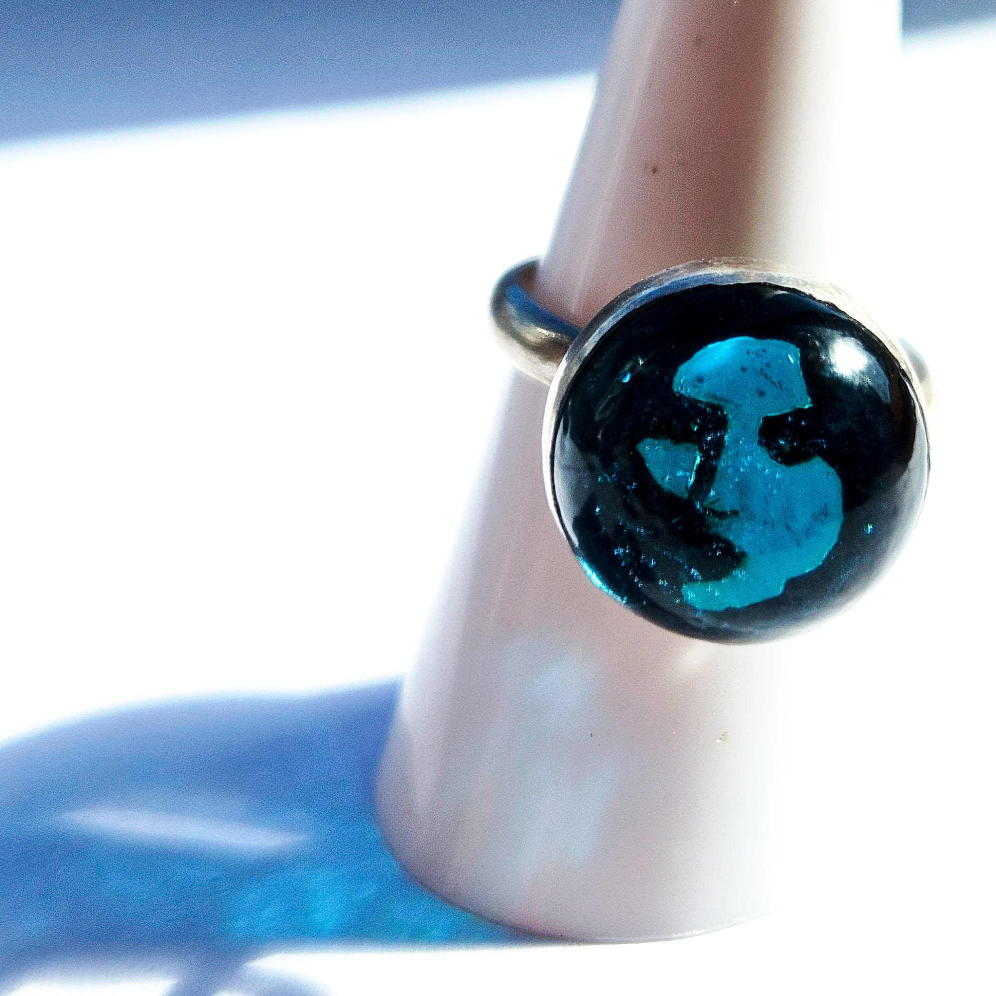Crushed Candy Ring in Turquoise with Penny - Image 8