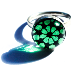 Crushed Candy Ring in Emerald Green with Copper