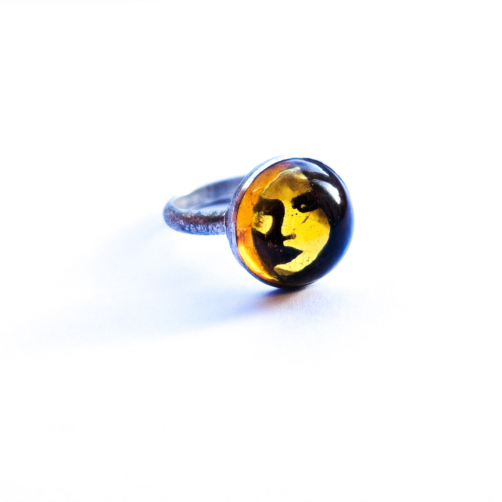 Crushed Candy Ring in Amber with Penny - Image 3