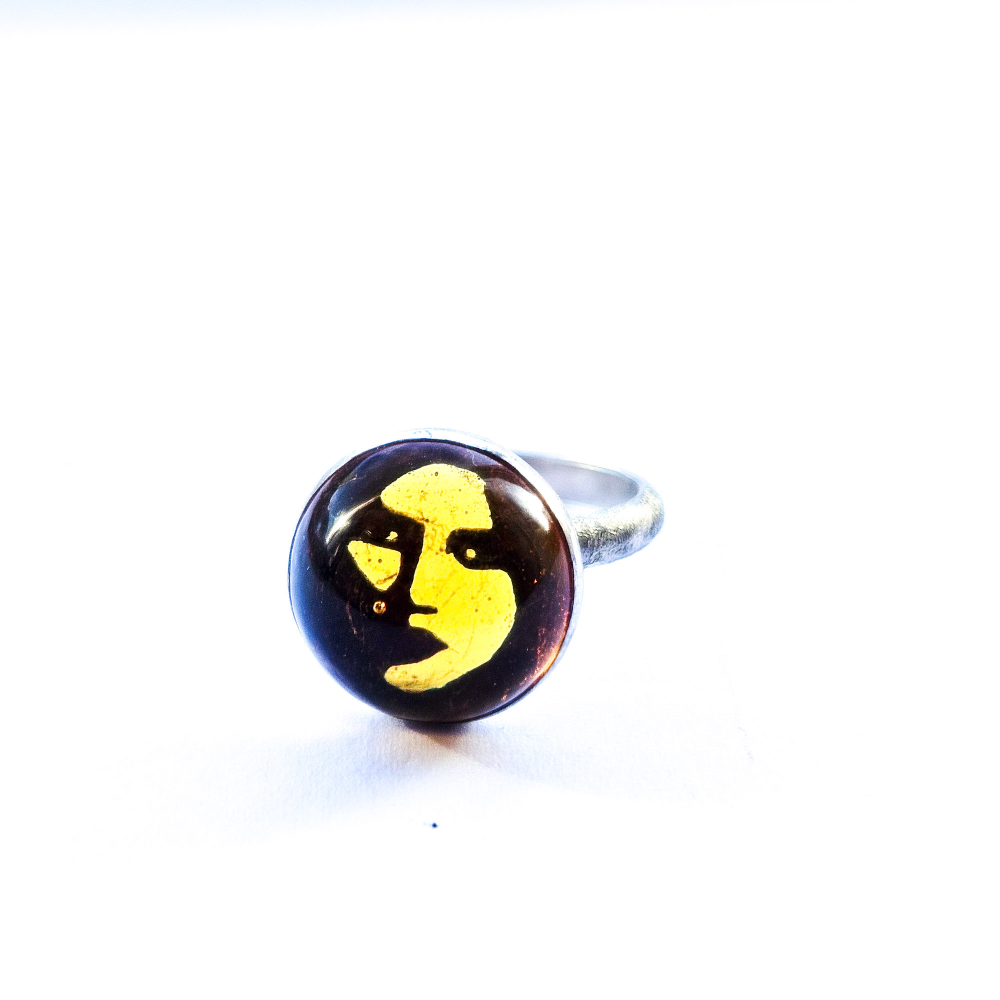 Crushed Candy Ring in Amber with Penny - Image 9