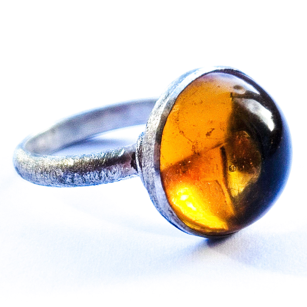 Crushed Candy Ring in Amber with Penny - Image 4