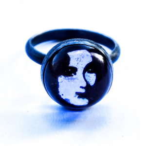 Crushed Candy Ring in Pale Purple with Shirley, Oxidised