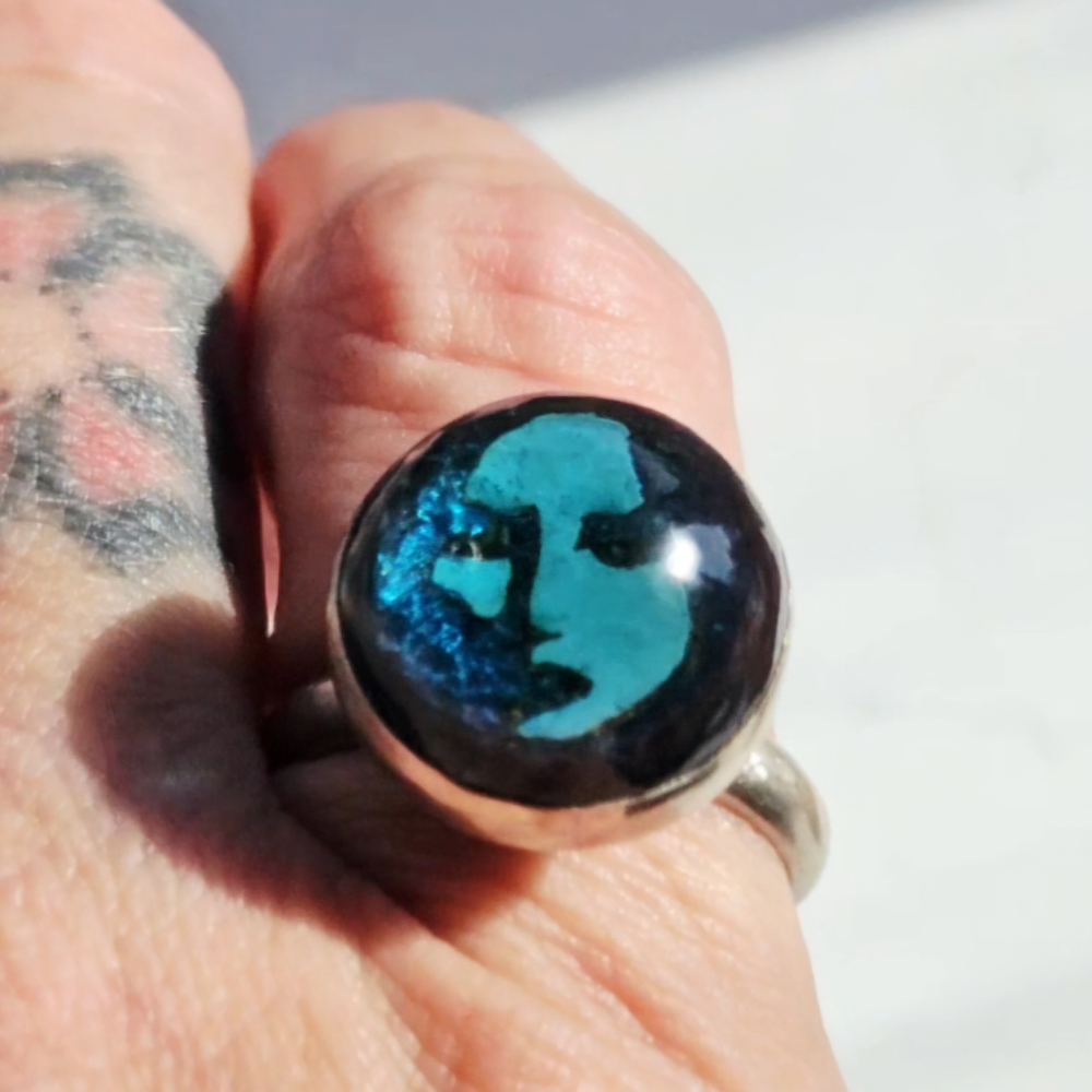 Crushed Candy Ring in Turquoise with Penny - Image 6