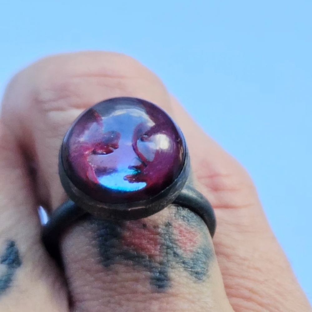Crushed Candy Ring in Pale Purple with Shirley, Oxidised - Image 2