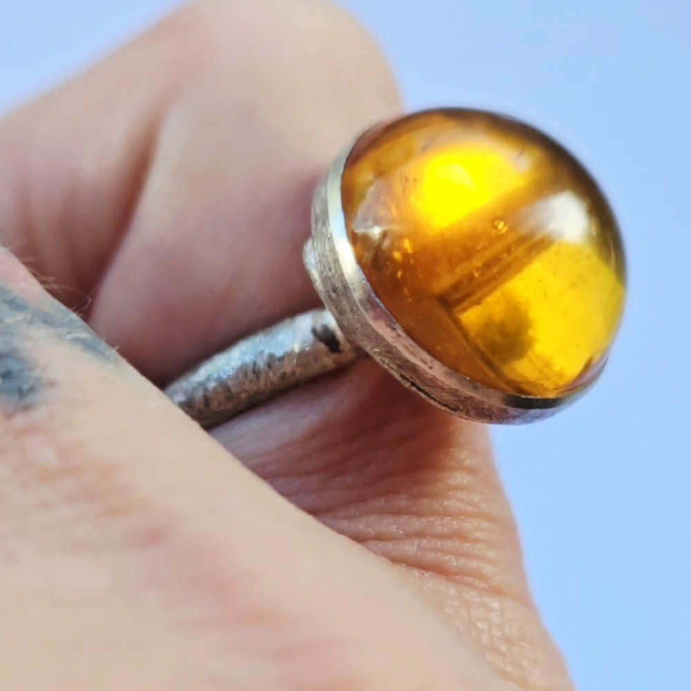 Crushed Candy Ring in Amber with Penny - Image 6